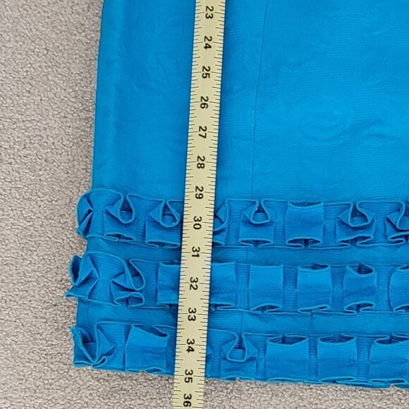 Muse Carribean Blue Structured Sleeveless Dress with Ruffle Hem NEW NWT Small - Picture 8 of 11